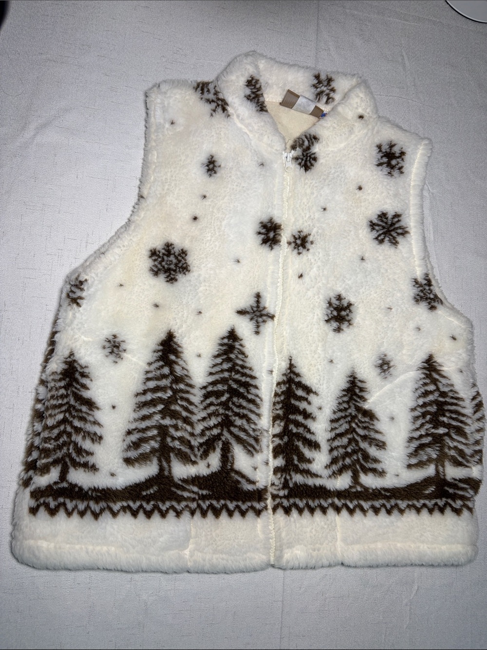 Vintage Andrea Faye by Mazmania Sherpa Fleece Outdoorsy Vest, Womens XL